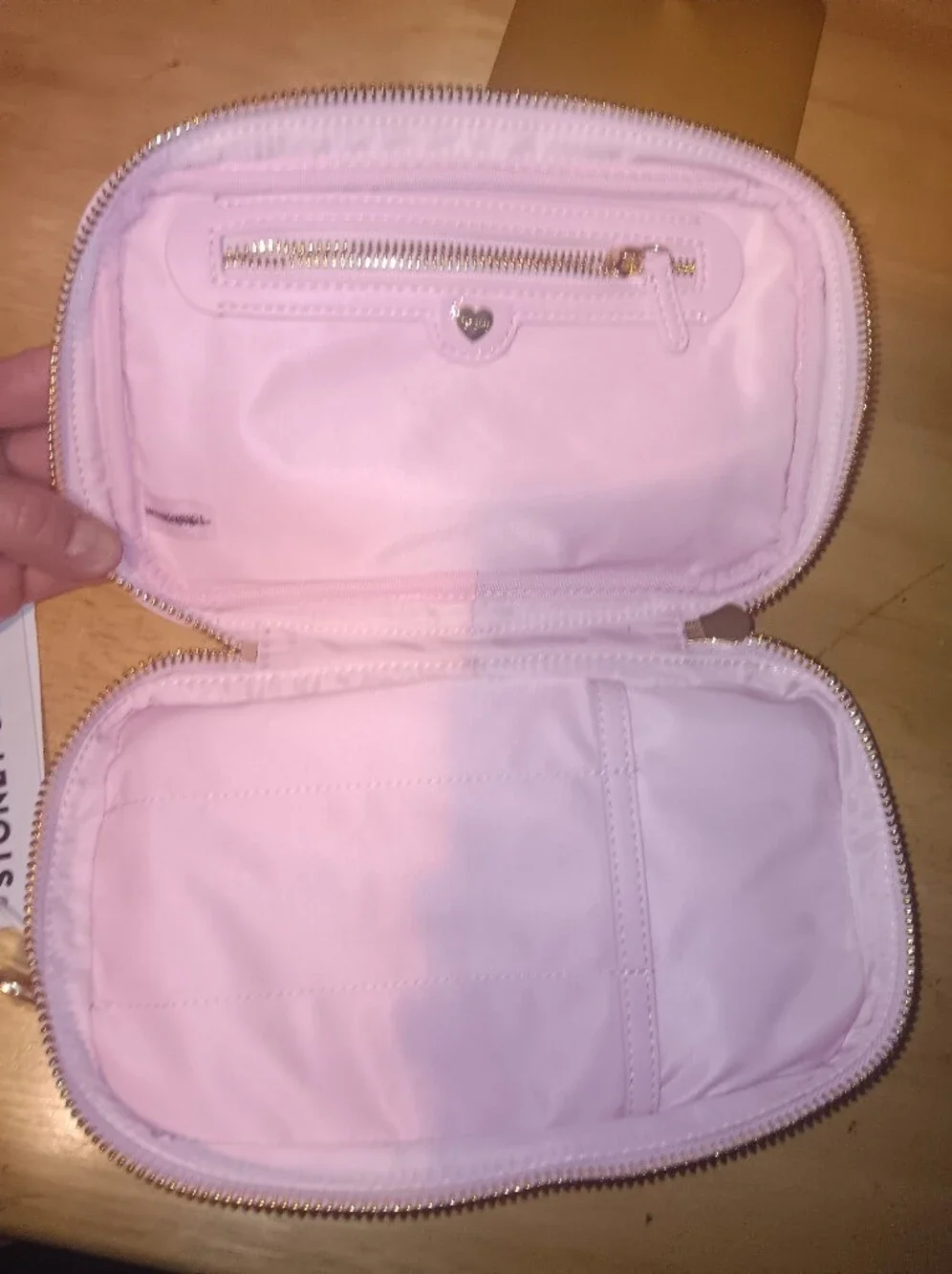 Stoney Clover Lane Light Pink Double-Zip Cosmetic Pouch